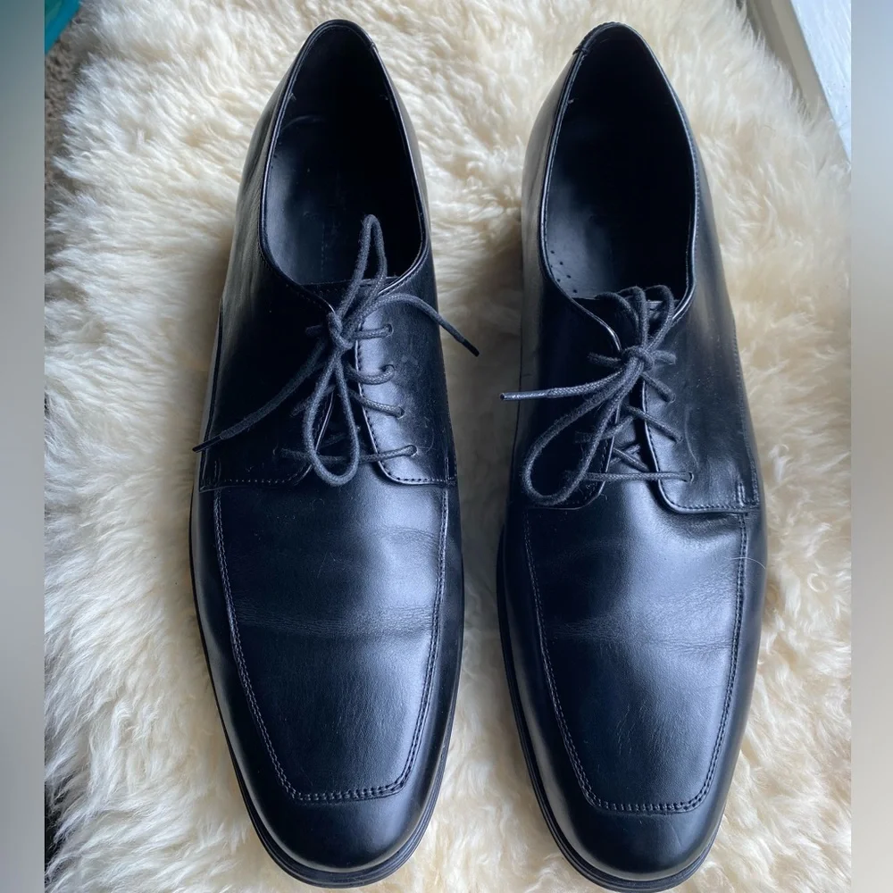 Cole Haan Black Leather Lace-Up Nike Air Adam's Apron Oxfords